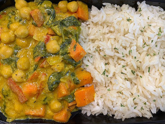 Curried Vegetables with Coconut Rice